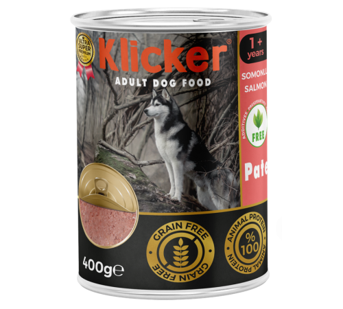 Klicker Dog Adult with Salmon Pate - вологий корм-паштет для дорослих собак із лососем, 400г