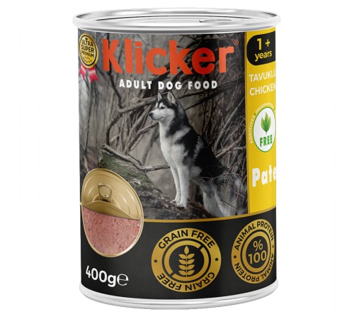 Klicker Dog Adult with Chicken - вологий корм-паштет для дорослих собак з куркою, 400г