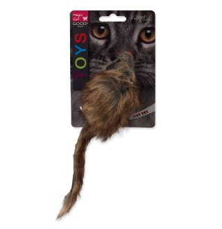 Magic Cat Toy Shaggy Plush Giant Mouse - іграшка для котів плюшева гігант миш з котячою м'ятою, 21см