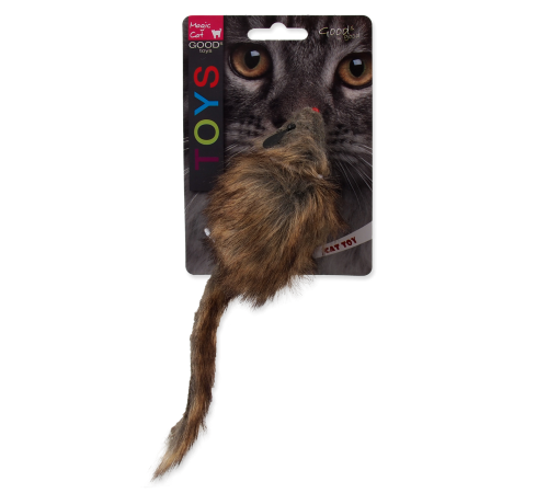 Magic Cat Toy Shaggy Plush Giant Mouse - іграшка для котів плюшева гігант миш з котячою м'ятою, 21см