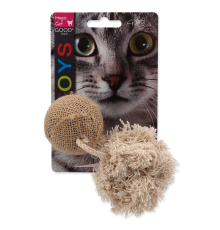 Magic Cat Toy ball with catnip, mix - подвійна іграшка для котів з м'ятою, 10см
