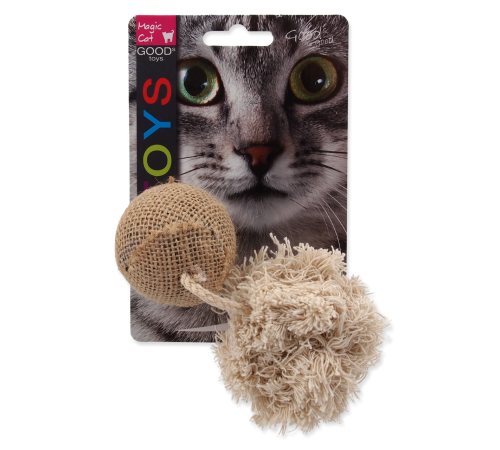 Magic Cat Toy ball with catnip, mix - подвійна іграшка для котів з м'ятою, 10см
