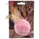 Magic Cat Chenille ball with feathers and catnip mix colour - іграшка для котів шенилова кулька з пір'ям та котячою м'ятою, 14см
