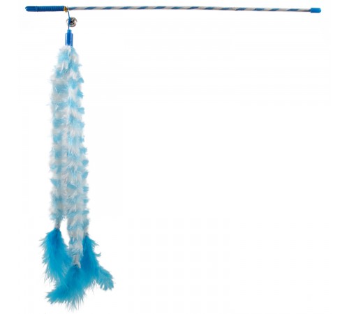 Magic Cat - іграшка вудка для котів, бавовняні хвостики з пір'ячком і дзвіночком, 45см
