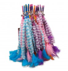 Magic Cat - іграшка вудка для котів, бавовняні хвостики з пір'ячком і дзвіночком, 45см