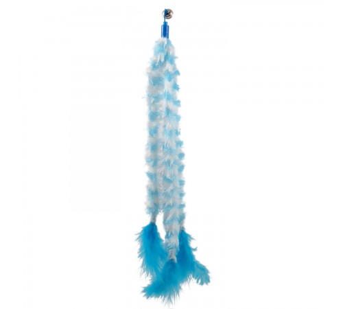 Magic Cat - іграшка вудка для котів, бавовняні хвостики з пір'ячком і дзвіночком, 45см