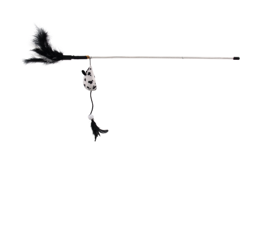 Magic Cat - іграшка вудка для котів, мишка з пір'ям та котячою м'ятою, 46см