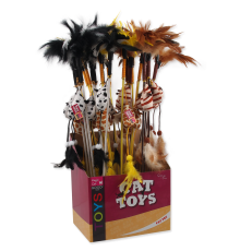 Magic Cat - іграшка вудка для котів, мишка з пір'ям та котячою м'ятою, 46см