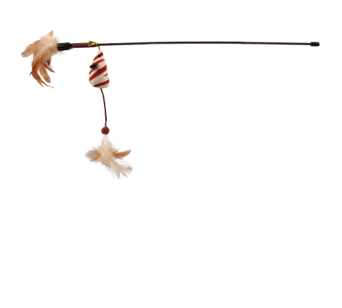 Magic Cat - іграшка вудка для котів, мишка з пір'ям та котячою м'ятою, 46см