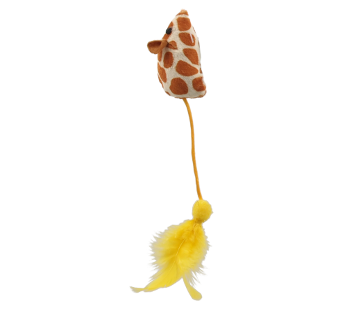 Magic Cat - іграшка вудка для котів, мишка з пір'ям та котячою м'ятою, 46см