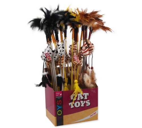 Magic Cat - іграшка вудка для котів, мишка з пір'ям та котячою м'ятою, 46см