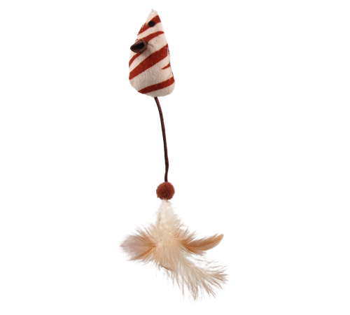 Magic Cat - іграшка вудка для котів, мишка з пір'ям та котячою м'ятою, 46см