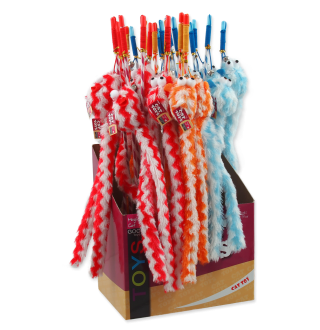 Magic Cat - іграшка вудка для котів, бавовняна мишка з довгим хвостиком і дзвіночком, 45см