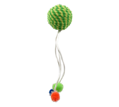 Magic Cat - іграшка вудка для котів, плюшевий м'ячик з помпонами, 45см