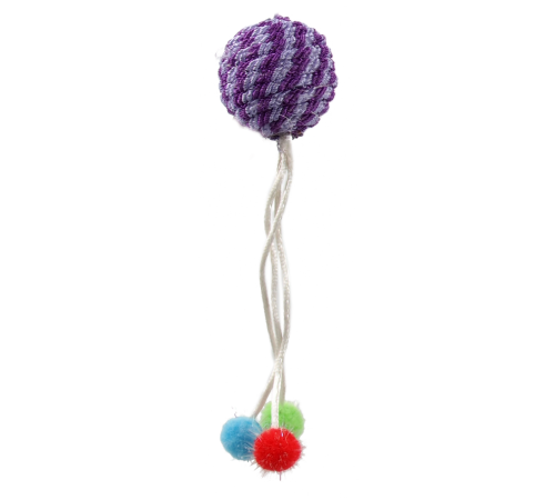 Magic Cat - іграшка вудка для котів, плюшевий м'ячик з помпонами, 45см