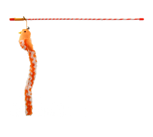 Magic Cat - іграшка вудка для котів, бавовняна пташка з довгим хвостиком і дзвіночком, 45см