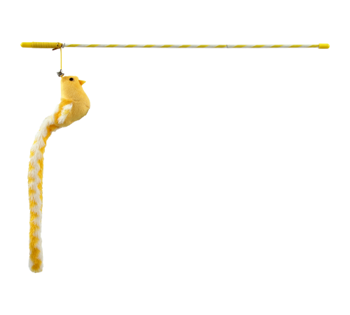 Magic Cat - іграшка вудка для котів, бавовняна пташка з довгим хвостиком і дзвіночком, 45см