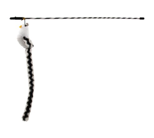 Magic Cat - іграшка вудка для котів, бавовняна пташка з довгим хвостиком і дзвіночком, 45см