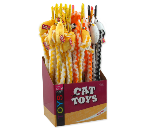 Magic Cat - іграшка вудка для котів, бавовняна пташка з довгим хвостиком і дзвіночком, 45см