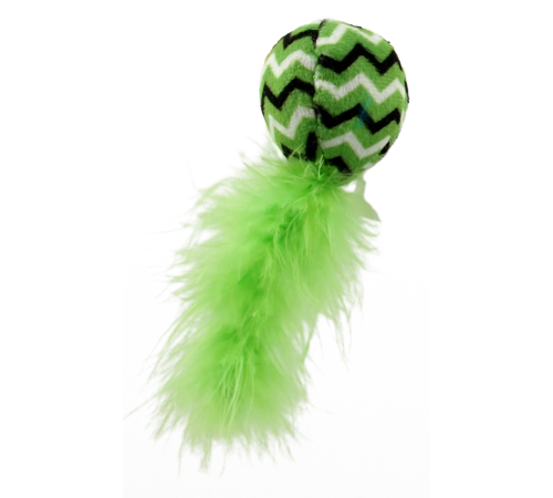 Magic Cat - іграшка вудка для котів, бавовняна кулька з пір'ячком, 45см