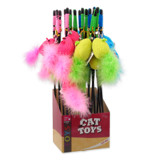 Magic Cat - іграшка вудка для котів, бавовняна мишка з пір'ячком і котячою м'ятою, 45см