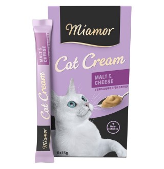 Miamor Cat Cream Malt and Cheese - ласощі крем-мус для виведення грудок шерсті у котів, 90г