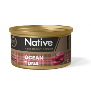 Native Ocean Tuna Adult Cat - натуральний консервований корм з океанічним тунцем для котів, 75г
