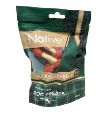 Native Duck & Munchy Stick Dumbbell - ласощі для собак качині гантельки, 100г