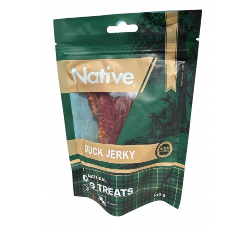 Native Duck Jerky - ласощі для собак в'ялена качка, 100г