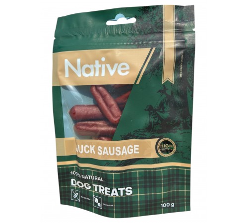 Native Duck Sausage - ласощі для собак качині сосиски, 100г