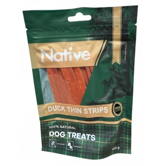 Native Duck Thin Strips - ласощі для собак качині тонкі смужки, 100г