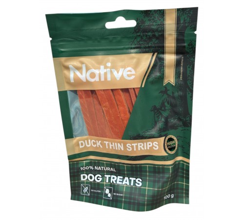 Native Duck Thin Strips - ласощі для собак качині тонкі смужки, 100г