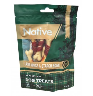 Native Lamb Mince Starch Bone - ласощі для собак крохмальні кісточки з ягням, 100г