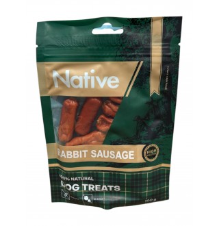 Native Rabbit Sausage - ласощі для собак кролячі сосиски, 100г