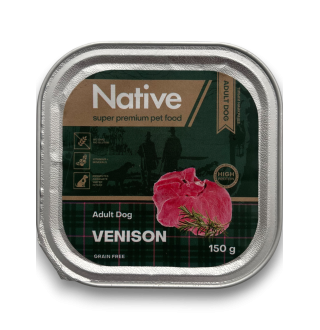 Native Adult Dog with Venison - повнораціонний вологий корм у вигляді шматочків в желе з олениною для дорослих собак, 150г