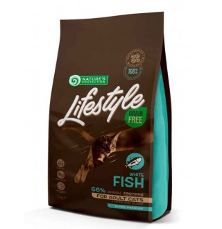 Nature's Protection Lifestyle Grain Free White Fish Adult Cat – сухий беззерновий корм з білою рибою для дорослих котів, 1,5кг