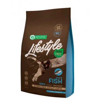 Nature's Protection Lifestyle Grain Free White Fish Sterilised Adult Cat - сухий беззерновой корм з білою рибою для стерілізованих дорослих котів, 1,5кг