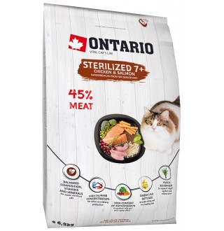 Ontario Cat Sterilised Senior 7 - сухий корм для стерилізованих котів старше 7 років, 6,5кг