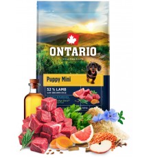 Ontario Puppy Mini Lamb with Brown Rice NEW - сухий корм для цуценят дрібних порід з ягням та коричневим рисом, 6,5кг