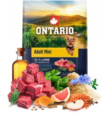 Ontario Adult Mini Lamb with Brown Rice NEW - сухий корм для дорослих собак дрібних порід з ягням та коричневим рисом, 2,25кг