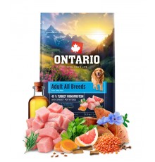 Ontario Adult All Breeds Monoprotein Turkey with Sweet Potatoes NEW - сухий монопротеїновий корм для дорослих собак усіх порід з індичкою та солодкою картоплею, 750г