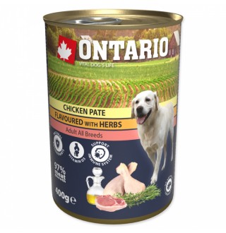 Ontario Adult Chicken Pate with Herbs - консерви для собак з куркою і травами, 400г