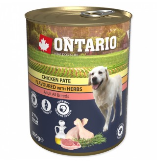 Ontario Adult Chicken Pate with Herbs - консерви для собак з куркою і травами, 800г