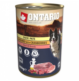 Ontario Adult Duck Pate with Cranberries - консерви для собак з качкою і журавлиною, 400г