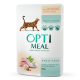 OptiMeal Adult Cats Rabbit in White sauce – консервований корм із кроликом у білому соусі для дорослих котів, 85г