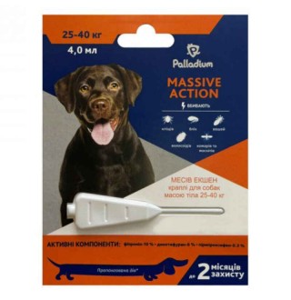 Palladium Dog Massive Action - Палладіум протипаразитарні крапли від бліх та кліщів для собак, 25-40кг