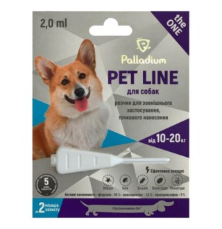 Palladium Pet Line The One Dog - Палладіум протипаразитарні крапли на холку від бліх, кліщів та гельмінтів для собак, 10-20кг