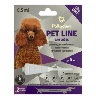 Palladium Pet Line The One Dog - Палладіум протипаразитарні крапли на холку від бліх, кліщів та гельмінтів для собак, до 4кг