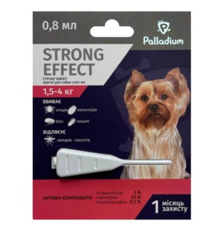 Palladium Strong Effect Dog - Палладіум протипаразитарні крапли на холку від бліх, кліщів та комарів для собак, 1,5-4кг
