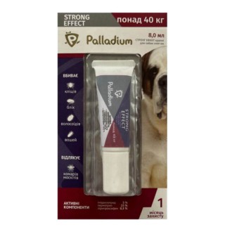 Palladium Strong Effect Dog - Палладіум протипаразитарні крапли на холку від бліх, кліщів та комарів для собак, понад 40кг